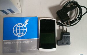 ★ソフトバンク 世界対応ケータイ 中古品 ホワイト ジャンク品 #04Z2461b22