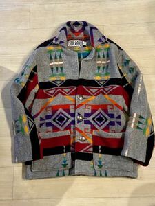 PENDLETON SILVERADO製 ウールブランケットコート ネイティブ柄 USA Sサイズ 中古良品 ペンドルトン アメカジ