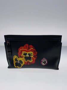 LOEWE◆クラッチバッグ/レザー/BLK