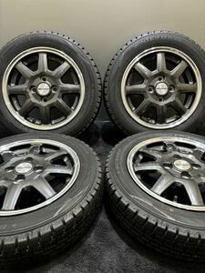 ★155/65R14 DUNLOP/WINTER MAXX WM02 20/21年製 ホンダ 純正 OP モデューロ 14インチ 4.5J +40 100 4H スタッドレス 4本 N-BOX (南7-F913)