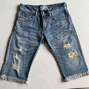 ★EDWIN ★デニム　ダメージハーフパンツ ★size27