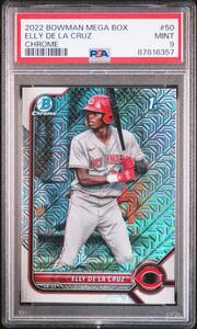 【PSA 9 MINT】2022 Bowman Mega [ELLY DE LA CRUZ/エリー・デラクルーズ] #BCP50 1st Bowman Chrome Mojo Refractor Prospects Card Topps