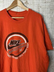 ☆ビッグサイズ US古着 NIKE ナイキ Tシャツ プリント オレンジ【XLくらい】コットン　　　　　　　◆4443◆