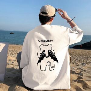 メンズtシャツ ティーシャツ 韓国風 五分丈袖 丸首 大きいサイズ ゆったり 夏 メンズファッション プリント JUAS053(7色S-3XL)