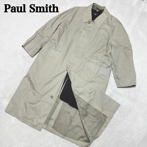 1円〜美品 Paul Smith ポールスミス ステンカラーコート ベージュ系 ライナー付 サイズM