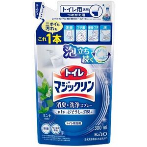 （まとめ買い）花王 トイレ用洗剤 トイレマジックリン 消臭・洗浄スプレー 詰替用 300ml ミント 440938〔10個セット〕