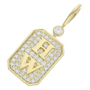 ハリーウィンストン HARRY WINSTON HWロゴ チャーム 18KYGダイヤネックレストップ 中古 SS13