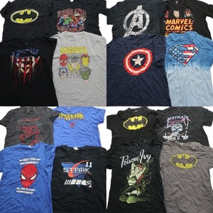 古着卸 まとめ売り マーベル DCコミック 半袖Tシャツ 16枚セット (メンズ L ) バットマン スーパーマン MT3873 1円スタート