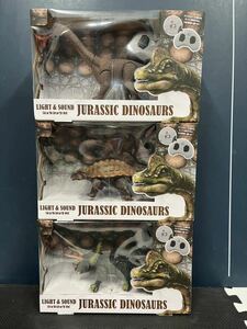 M ジェラシックRC ラジコン LIGHT&SOUND JURASSIC DINOSAURS フラキオサウルス トリケラサウルス アコキロサウルス 3個セット 恐竜