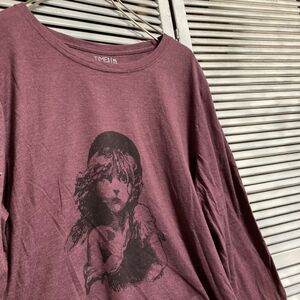 AUDU 1スタ 紫 ムービー Tシャツ 長袖 ロンT レミゼラブル コゼット ミュージカル 映画 90s 00s ビンテージ 古着 卸 仕入れ kg