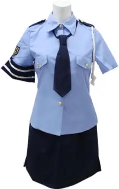 コスプレ ポリス 制服 4点セット イベント 帽子付き ネクタイ付き