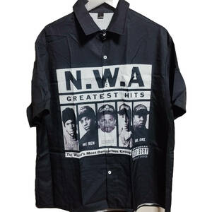 海外直輸入品★NWA N.W.A 半袖シャツ【Lサイズ】 バンドT アロハ 新品 HIPHOP RAP Tee