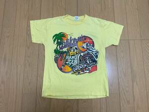 70’s HANG TEN ハンテン California 胸ポケ 両面プリント Tシャツ Lサイズ サーフ スキー ラリー ビンテージ