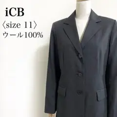 iCB アイシービー◎ウール100% シングル テーラードジャケット 11号