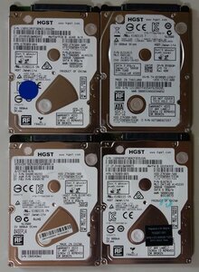 3921 2.5インチ内蔵SATAハードディスク500GB HGST HTS725050A7E630 4個まとめて 7mm 7200rpm 正常 使用4165/11582/13211/29992時間 Mac/Win