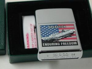 Zippo Enduring Freedom Operation 空母 /テロ追放・自由/世界平和・#250新品 2002年