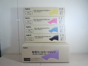 ◇[未使用]NEC 純正 トナーカートリッジ YMCK PR-L7500C-11 / 12 / 13 / 14 4色 + PR-L7500C-32 転写ロールカートリッジ 5点セット