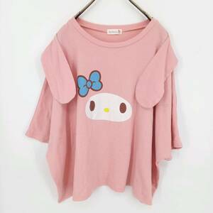 S My Melody マイメロ Tシャツ ピンク ロゴ プリント リユース ultralto ts1848