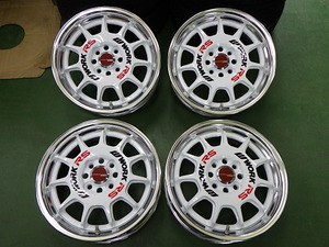 美品☆WORK エモーション RS11☆15×5.5J +43☆PCD100☆ホワイト☆センターキャップ付☆コンパクトカー/軽自動車/軽トラ/軽バスなどに