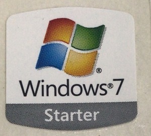 ■新品・未使用 ■10枚セット 【windows7　Starter】エンブレムシール　【21*20㎜】送料無料・追跡サービス付き☆P164