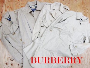 ジャンク品★バーバリー BURBERRY★メンズ レディース ステンカラー トレンチ コート　４点セット★R70112019C