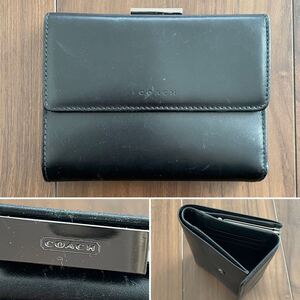 ☆COACH コーチ☆財布☆三つ折り財布☆レザー☆ブラック☆レディース