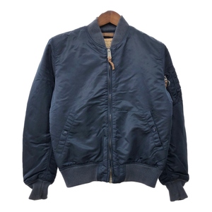 ALPHA INDUSTRIES アルファ インダストリーズ MA-1 フライトジャケット ミリタリー 戦闘服 ネイビー (メンズ MEDIUM) 中古 古着 Q9348