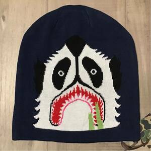 ★新品★ パンダ ニットキャップ ネイビー a bathing ape BAPE Panda beanie knit cap ビーニー エイプ ベイプ ニット帽 帽子 w3781