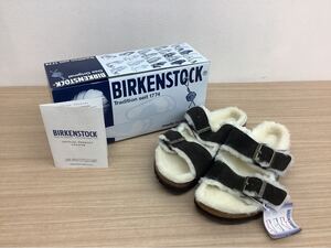 ◯営HM017-A1T60【埼玉発】BIRKENSTOCK ARIZONA FUR アリゾナファー サンダル 25cm ブラウン 箱有 