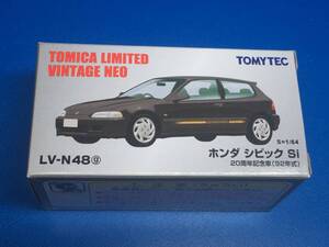 ◇未開封◇TOMYTEC TOMICA LIMITED VINTAGE NEO　1/64　LV-N48g ホンダ シビックSi 20周年記念車（黒）92年式