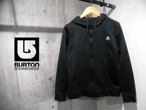 BURTONバートンW OAK FZ 16442 ロゴワッペン 裏起毛 スウェット ジップパーカーM/ZIPフーディ/チャコールブラック/レディース/スノーボード