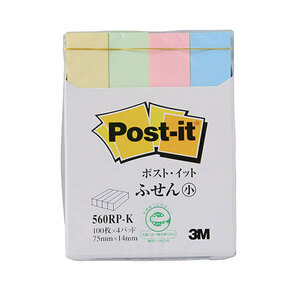 まとめ得 3M Post-it ポストイット 再生紙 ふせん小 3M-560RP-K x [4個] /l