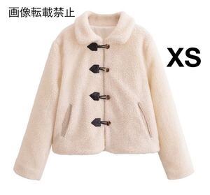 vintage ヴィンテージ レトロ ボア ダッフルコート アウター XSサイズ レディース★ZARA 好きな方に★2024 A/W 秋冬新作 新品未使用★