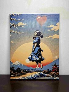 DEATH NYC 額付き 世界限定100枚 不思議の国のアリス ディズマランド banksy 富士山 ふじさん 布 現代アート