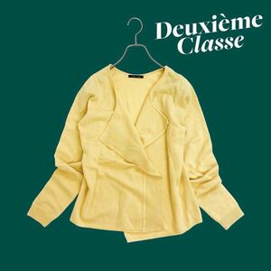 10T228☆ Deuxime Classe ドゥーズィエムクラス 新品未使用 カシミヤ100 イエロー 長袖カーディガン F