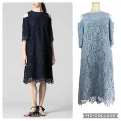 【美品】ADORE★フォレスタレースワンピース　ドレス　フラワー　38