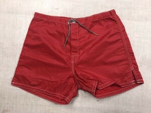 USA製 BIRDWELL バードウェル BEACH BRITEHES サーフ ビーチ スイム ボード ショーツ ハーフ ショート パンツ メンズ 30 赤