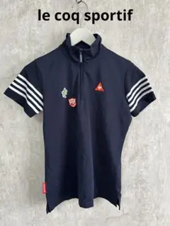 LE COQ GOLF ルコックゴルフ 半袖ハーフジップTシャツ ネイビー M