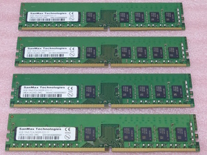○SanMax SMD4-E4G28SE-24RC 4枚セット *PC4-19200/DDR4-2400 Samsungチップ ECC Unbuffered 288Pin DDR4 UDIMM 16GB(4GB x4) 動作品