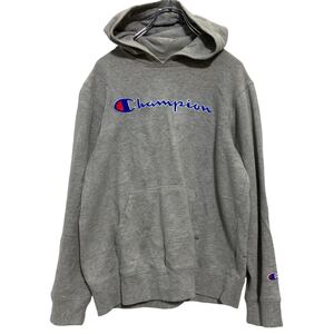 Champion ロゴスウェット トレーナー L グレー チャンピオン 刺繍 裏起毛 古着卸 アメリカ仕入 a610-5308