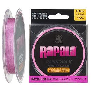 Rapala(ラパラ) PEライン ラピノヴァX マルチゲーム 100m 0.4号 8.8lb 4本編み ピンク RLX100M0