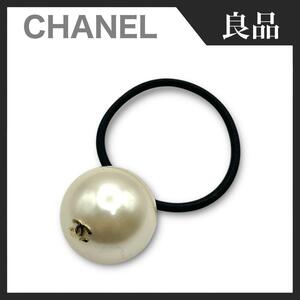 【良品】CHANEL シャネル ヘアゴム U17V ココマーク パール