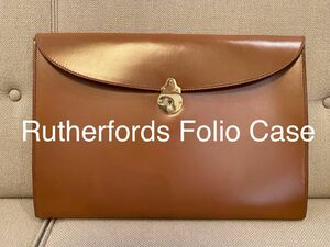 Rutherfords Folio Case 808Lock ブラウン クラッチバッグ レザー 本革