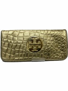 TORY BURCH◆長財布/レザー/GLD/レディース