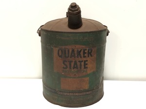 最終再値下げ!! 【 ヴィンテージ オイル缶 】アメリカ買付 / QUAKER STATE クエーカー OIL缶 / モーター系 ガレージ ディスプレイ 16