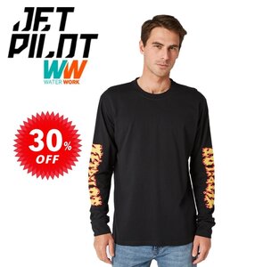 ジェットパイロット JETPILOT セール 30%オフ Tシャツ 送料無料 レイザー LS Tシャツ W22611 ブラック/イエロー 2XL ロンT