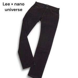 Lee リー × ナノユニバース別注★ LB0061 裏起毛 ストレッチ スキニー デニム パンツ ジーンズ Sz.S　メンズ 黒 日本製　C4B04738_A#Q