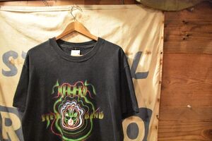 グッドプリント◎USA製90sビンテージHanesヘインズボディ半袖STEVE MILLER BANDスティーブミラーバンドプリントTシャツLブラック黒n24476