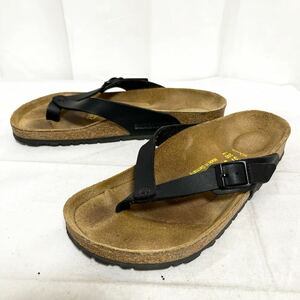 和322★ BIRKENSTOCK Adria ビルケンシュトック アドリア ドイツ製 サンダル シューズ 37 24 ブラック レディース