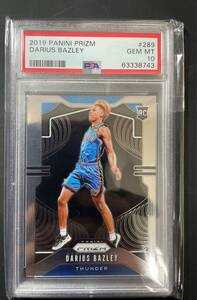 【Darius Bazley】PANINI PRIZM #289　◆PSA10◆GEM MT◆ 【RC】【ダリアス・ベイズリー】